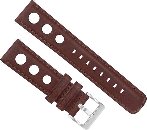 Barton Racing & Rally Horween Leather Straps with Integrated Quick Release Spring Bars - Standard Length fits Wrists 5" to 8"-18mm, 19mm, 20mm, 21mm, 22mm, 23mm & 24mm Watch Bands - Choose Strap Color & Width in Kuwait