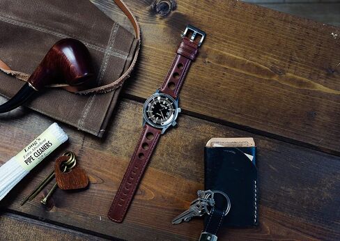 Barton Racing & Rally Horween Leather Straps with Integrated Quick Release Spring Bars - Standard Length fits Wrists 5" to 8"-18mm, 19mm, 20mm, 21mm, 22mm, 23mm & 24mm Watch Bands - Choose Strap Color & Width in Kuwait