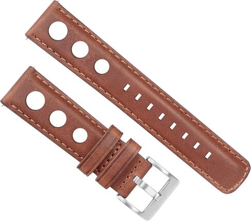 Barton Racing & Rally Horween Leather Straps with Integrated Quick Release Spring Bars - Standard Length fits Wrists 5" to 8"-18mm, 19mm, 20mm, 21mm, 22mm, 23mm & 24mm Watch Bands - Choose Strap Color & Width in Kuwait