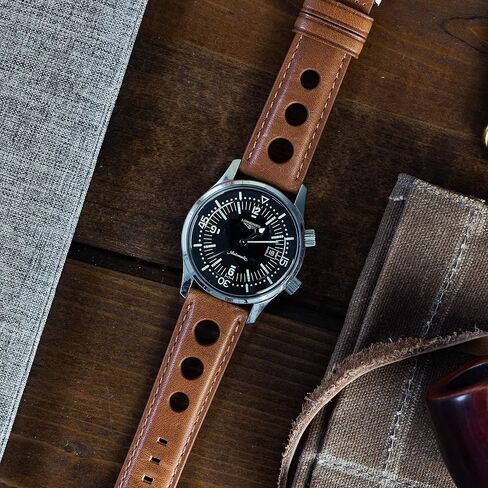 Barton Racing & Rally Horween Leather Straps with Integrated Quick Release Spring Bars - Standard Length fits Wrists 5" to 8"-18mm, 19mm, 20mm, 21mm, 22mm, 23mm & 24mm Watch Bands - Choose Strap Color & Width in Kuwait