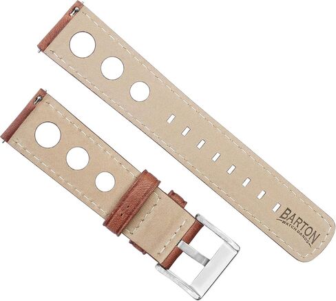 Barton Racing & Rally Horween Leather Straps with Integrated Quick Release Spring Bars - Standard Length fits Wrists 5" to 8"-18mm, 19mm, 20mm, 21mm, 22mm, 23mm & 24mm Watch Bands - Choose Strap Color & Width in Kuwait