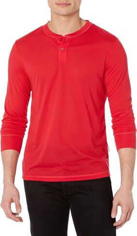 Perry Ellis Men's Portfolio Thermal Heather Henley Sleep Shirt in Saudi Arabia