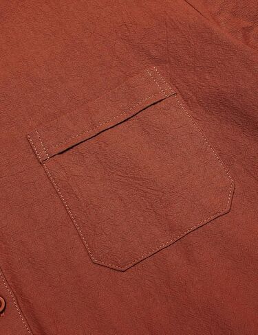 COOFANDY Men's Linen Henley Shirt Long Sleeve Loose Fitting Beach Shirts Summer Brick in Saudi Arabia