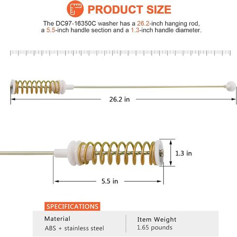 (2023 Upgrade) DC97-16350E Suspension Rod 4 Pack by Beaquicy - Replaces for Sam-sung Washers - Replaces DC97-05280W,DC97-16350C,DC97-05280H/K/X, DC97-16350J/K/S/T/U in Saudi Arabia