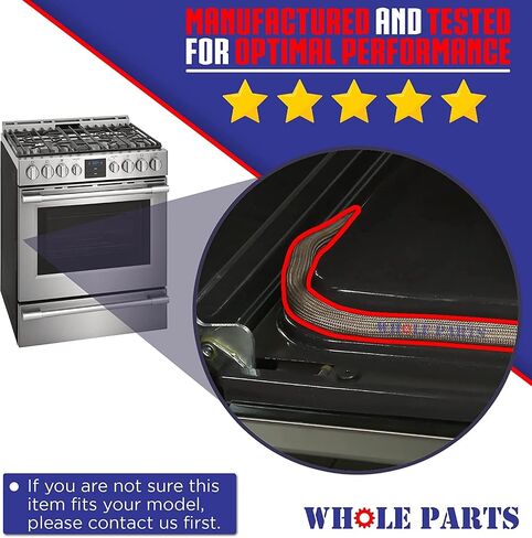 Whole Parts Range Door Seal (Including 16 mounting clips) Part# 316405000 - Replacement & Compatible with Some Crosley, Frigidaire, Kenmore, Gibson, Kelvinator, Tappan and White Westinghouse Ovens in Kuwait