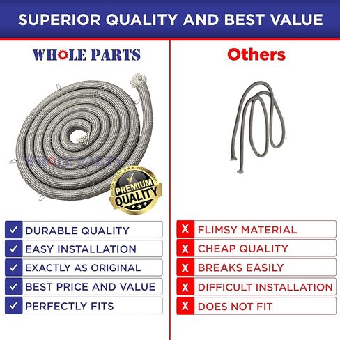 Whole Parts Range Door Seal (Including 16 mounting clips) Part# 316405000 - Replacement & Compatible with Some Crosley, Frigidaire, Kenmore, Gibson, Kelvinator, Tappan and White Westinghouse Ovens in Kuwait