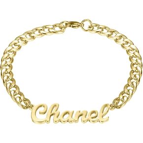 LOFART Personalized Name Bracelet,Custom Cuban Chain Name Bracelet,Stainless Steel Name Bracelet Man Name Bracelet, Gift for Him in Saudi Arabia