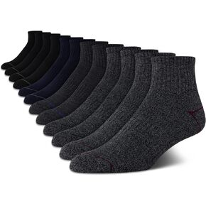 Nautica Mens Stretch Comfort Cushioned Athletic Quarter Socks With Moisture Control (12 Pack)