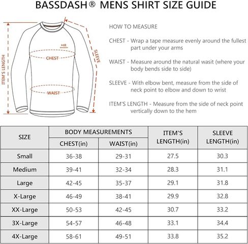 تي شيرت رجالي من BASSDASH بعامل حماية من الأشعة فوق البنفسجية 50+ مموه لصيد السمك سريع الجفاف وأكمام طويلة للتجديف والتنزه سيرًا على الأقدام in Kuwait