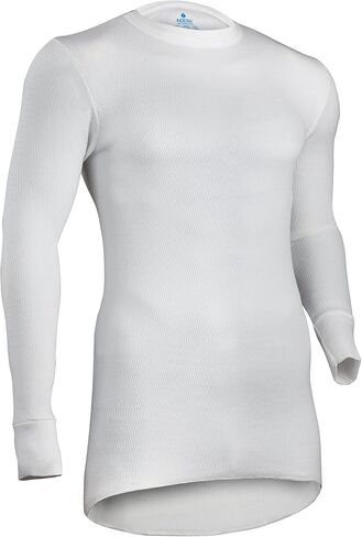 Indera Mens Long Sleeve Shirt - Icetex Thermal W/Silvadur Sports Compression Tops, White, Medium US in Saudi Arabia