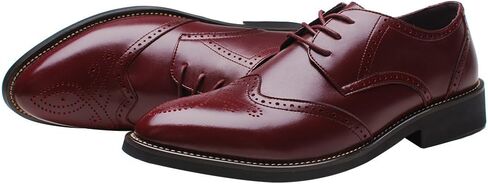 ANUFER Mens Boys British Style Wingtip Brogue Dress Shoes Elegant Pointed-Toe Derbies/Oxfords in Kuwait