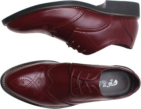ANUFER Mens Boys British Style Wingtip Brogue Dress Shoes Elegant Pointed-Toe Derbies/Oxfords in Kuwait