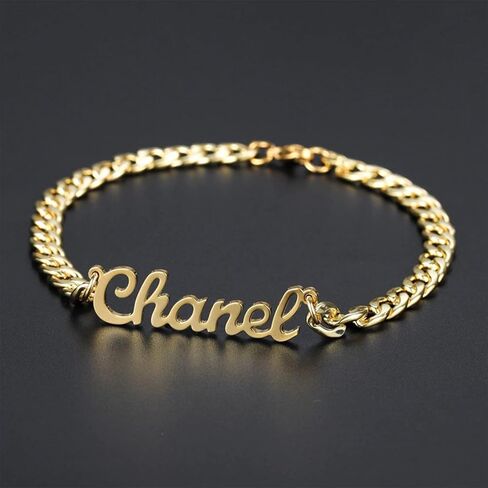 LOFART Personalized Name Bracelet,Custom Cuban Chain Name Bracelet,Stainless Steel Name Bracelet Man Name Bracelet, Gift for Him in Saudi Arabia