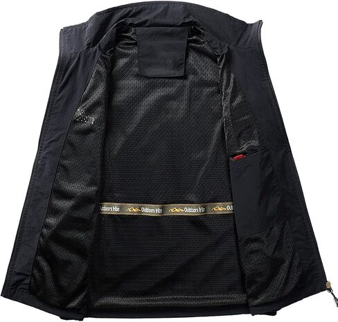 Arssm Men's Lightweight Fishing Quick Dry Vest Utility Safari Work Photo Vest with Pockets(Black-S) in Saudi Arabia