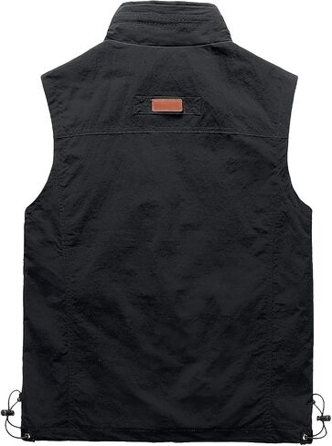 Arssm Men's Lightweight Fishing Quick Dry Vest Utility Safari Work Photo Vest with Pockets(Black-S) in Saudi Arabia