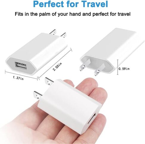USB Wall Charger,Plug in Phone Charger,3 Pack 5V/1A Single Port USB Charging Block Adapter Travel USB Charger Compatible iPhone13/12/SE/11 Pro,Samsung Galaxy S21/S20 Ultra 5g,Note20/10/9, A72 A52,LG in Saudi Arabia