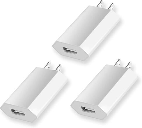 USB Wall Charger,Plug in Phone Charger,3 Pack 5V/1A Single Port USB Charging Block Adapter Travel USB Charger Compatible iPhone13/12/SE/11 Pro,Samsung Galaxy S21/S20 Ultra 5g,Note20/10/9, A72 A52,LG in Saudi Arabia