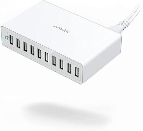 Anker 60W 10-Port USB Wall Charger, PowerPort 10 for iPhone Xs/XS Max/XR/X/8/7/6s/Plus, iPad Pro/Air 2/Mini, Galaxy S9/S8/S7/Plus/Edge, Note 8/7, LG, Nexus, HTC and More in Saudi Arabia