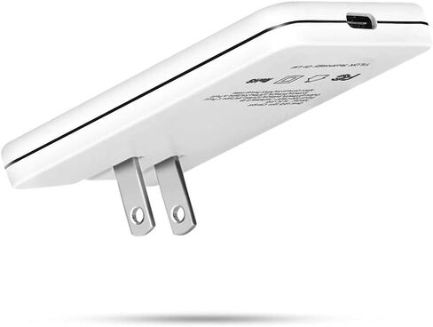 شاحن حائط USB C عالي الجودة | قابس سريع فائق النحافة | شاحن USB مسطح مزدوج المنفذ 18 وات لأجهزة USB A وUSB C، iPhone 11/11 Pro /11 Pro Max/XR/XS/Max، LG، Galaxy S21/S20 Pixel، Air Pods|(أبيض) in Kuwait