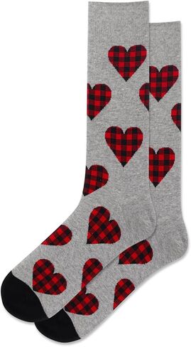 Hot Sox Men's Plaid Heart Socks 1 Pair, Grey Heather, Men's 10-13 Shoe in Saudi Arabia