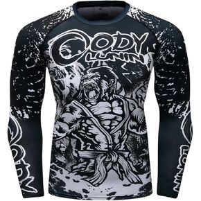 Red Plume Men Compression Tights Sports T-Shirt,Digital Printing Fitness Shirt