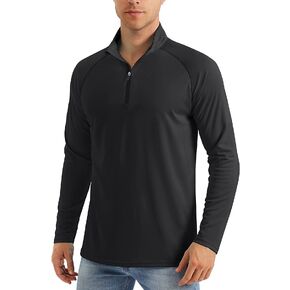 MAGCOMSEN Men's Long Sleeve Sun Shirts UPF 50+ Tees 1/4 Zip Fishing Running Rash Guard Athletic T-Shirts in Saudi Arabia