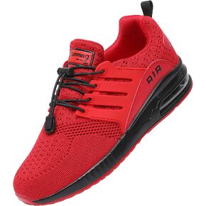 FINOTAR Men Running Shoes Lightweight Breathable Fashion Sneakers Air Mens Walking Shoes Tennis Jogging Gym Travel Outdoor Sports Shoes-Black/Red 8.5 in Saudi Arabia