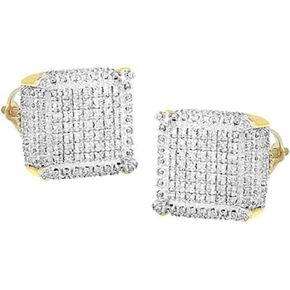 Dazzlingrock Collection 0.30 Carat (ctw) Diamond Dice Shape Earring, Sterling Silver in Kuwait