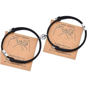 Magnet Magnetic Bracelets Mutual Attraction for Couples Women Men Best Friends Relationship Matching Braided Rope Bracelet Gift Lovers Boyfriend Girlfriend Him Her BFF 2 PCs