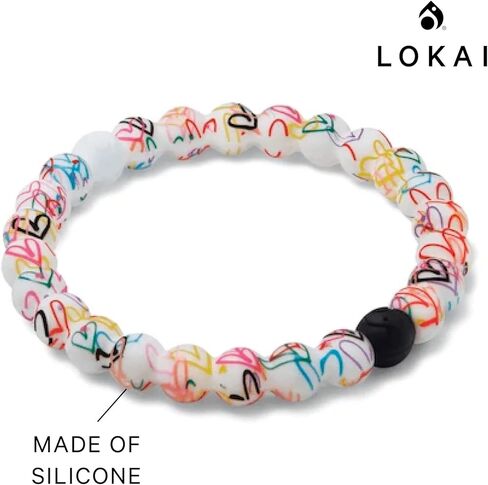 Lokai Silicone Beaded Bracelet for Women & Men, Artist Collection - James Goldcrown Hearts, (Large, 7 Inch Circumference) - Halloween Silicone Bracelet Slides-On, Comfortable Fit in Kuwait