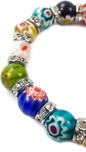 Nazareth Store Agate Colorful Flowers Beads Cross Bracelet Catholic Rosary Bangle Jerusalem Religious Christian Gifts for Boys Girls Jewelry for Women & Men in Saudi Arabia