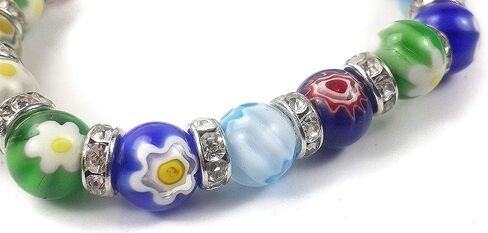 Nazareth Store Agate Colorful Flowers Beads Cross Bracelet Catholic Rosary Bangle Jerusalem Religious Christian Gifts for Boys Girls Jewelry for Women & Men in Saudi Arabia