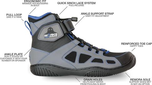 Alpha-1! Watercraft Jetski Boot by Works H2oDesigns - Lightweight & Breathable Race Boot - Designed in The USA - Smooth Movement & Stability - Ankle Support Strap, Nonslip Outsole - Wet Boot for Men in Saudi Arabia