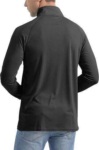 MAGCOMSEN Men's Long Sleeve Sun Shirts UPF 50+ Tees 1/4 Zip Fishing Running Rash Guard Athletic T-Shirts in Kuwait