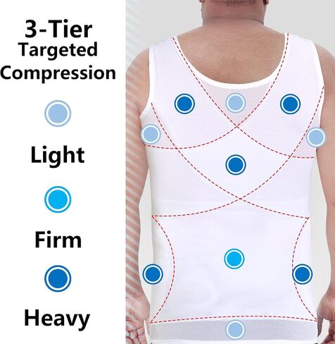 Bring Confidence Men's Chest Compression Shirt/Hide Gynecomastia Moobs Slimming Bodyshaper Vast（M-3XL） in Kuwait