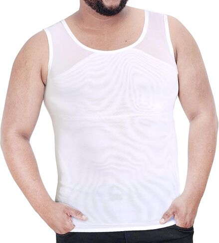 Bring Confidence Men's Chest Compression Shirt/Hide Gynecomastia Moobs Slimming Bodyshaper Vast（M-3XL） in Kuwait