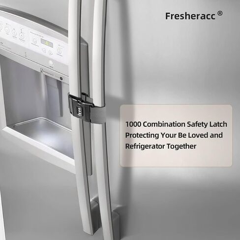 Fridge Freezer Refrigerator Cabinet Lock Latch, (2 Packs) Adjustable French Door Guard for Toddlers Children Kids Special Needs, No Drill No Screw No Adhesive (2 Packs Black) in Kuwait