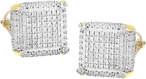 Dazzlingrock Collection 0.30 Carat (ctw) Diamond Dice Shape Earring, Sterling Silver in Saudi Arabia