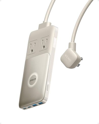 Anker 727 Charging Station (GaNPrime 100W), Compact Power Strip for Travel, Work, 5 ft Detachable Extension Cord with 2 Outlets and 4 USB Ports, for iPhone 14, Samsung, iPad, MacBook (Not a Battery) in Kuwait