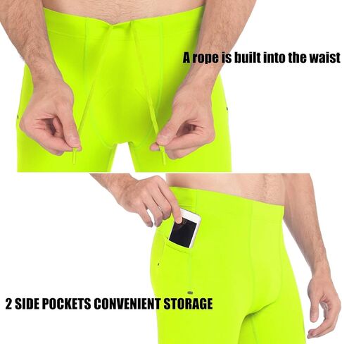 PIQIDIG Workout Leggings Yoga Pants with Pockets - Men Athletic Compression Pants Tights in Saudi Arabia