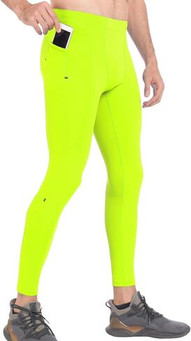 PIQIDIG Workout Leggings Yoga Pants with Pockets - Men Athletic Compression Pants Tights in Saudi Arabia