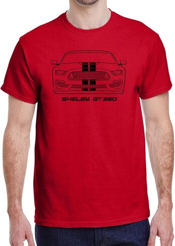 2016-2020 Shelby GT350 Mustang Full Stripes Classic Front End Design Print Tshirt in Kuwait