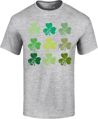 shop4ever® Shamrock Green Clovers St. Patrick's Day T-Shirt in Kuwait