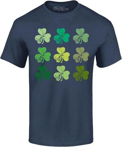 shop4ever® Shamrock Green Clovers St. Patrick's Day T-Shirt in Kuwait