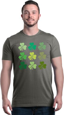 shop4ever® Shamrock Green Clovers St. Patrick's Day T-Shirt in Kuwait
