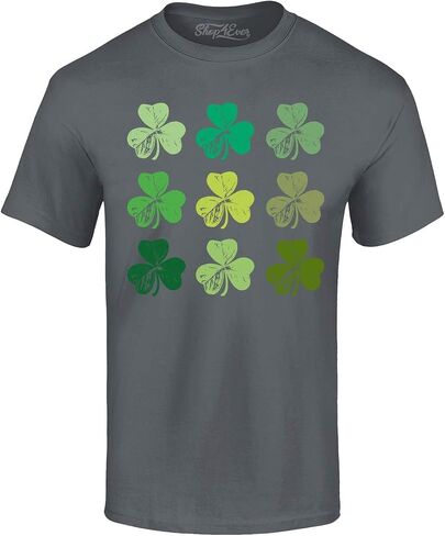shop4ever® Shamrock Green Clovers St. Patrick's Day T-Shirt in Kuwait
