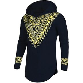 Pacinoble Mens African Dashiki Shirt Metallic Floral Printed Slim Fit Long Sleeve V Neck Shirts Blouse