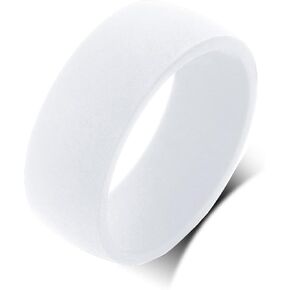 QINGDUO Inner Arc Breathable Design 8.7MM Personalized Silicone Wedding Rings for Men Women Breathable Comfort Fit Flat Edge Stackable Knuckle Ring Sleek Design Rubber Birthday Gifts,Size 7-14 in Saudi Arabia