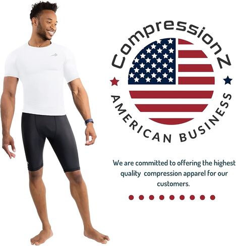 قميص ضغط رجالي بأكمام قصيرة من CompressionZ - طبقة أساسية رياضية in Kuwait