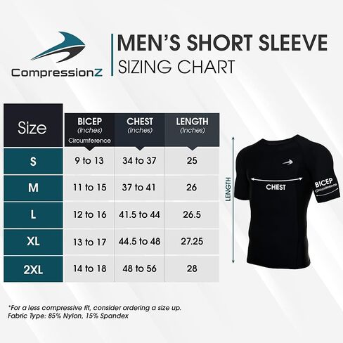 قميص ضغط رجالي بأكمام قصيرة من CompressionZ - طبقة أساسية رياضية in Kuwait